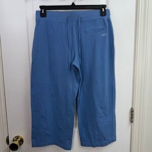 RBK blue pull on drawstring cropped athletic active lounge sweatpants capris M